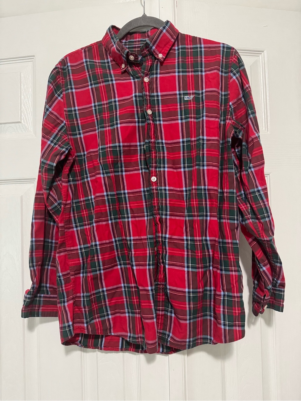 Vineyard Vines Red and Green Plaid Button-Down Shirt‎